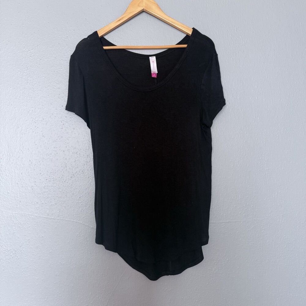No Boundaries Shirt Tunic Women’s Juniors Large 11-13 Black V-Neck Short Sleeve